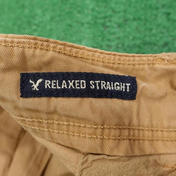 American Eagle Outfitters Pants Mens 28x30 Khaki Relaxed Straight Chino Beige - Picture 8 of 10